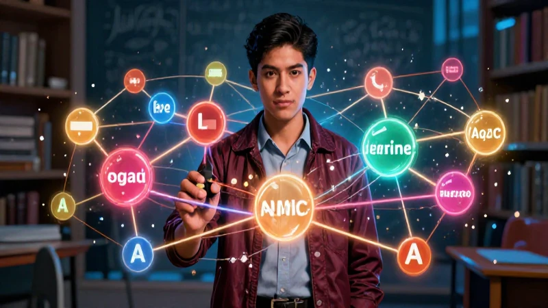 Léxica: concepto, ejemplos y su importancia en la lengua 4 Ilustración académica vibrante de redes léxicas