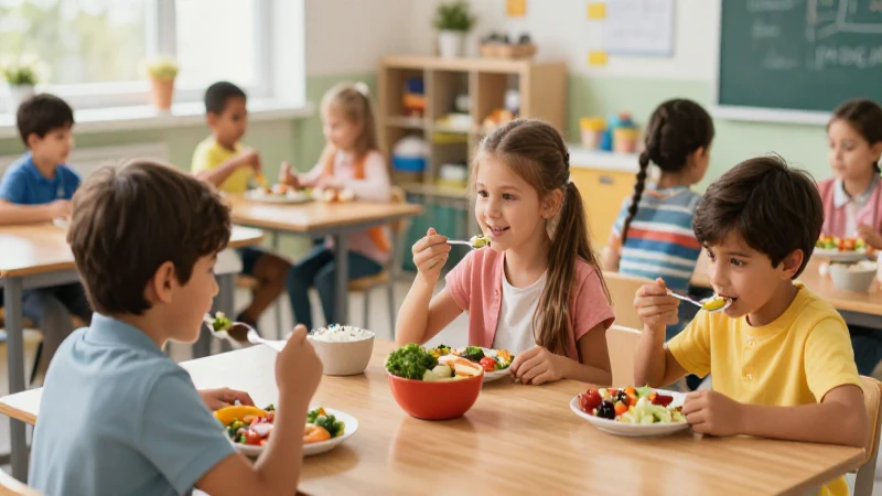 Ley de Alimentación Escolar Guatemala: Protocolo y PDF 6 Niños comiendo saludable en el aula