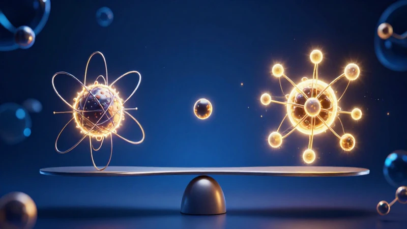 Materia en equilibrio con iluminación dramática