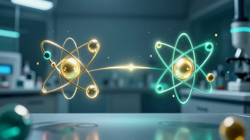 Partículas atómicas equilibradas en diseño vibrante y moderno