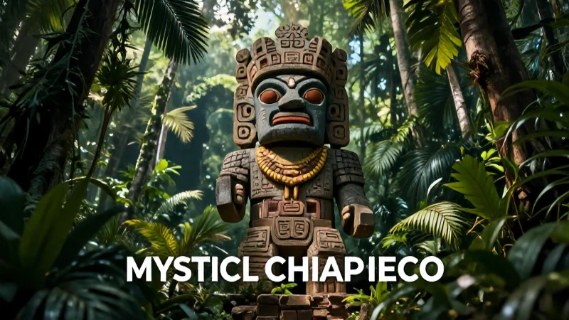 La Leyenda Chiapaneca: Un Relato Místico y Tradicional 4 Figura espiritual Maya en ruinas selváticas