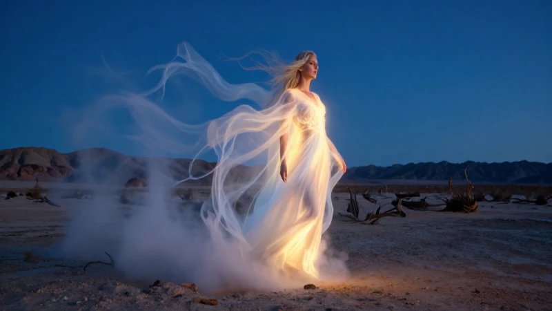 Misterio, encanto y tradición: la leyenda de Baja California Sur 3 Figura mística brilla en el desierto al atardecer