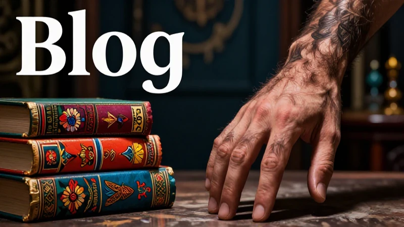 Mano espectral sobre libros de folclore oscuro