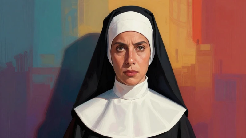 La inquietante historia de la monja corta: una leyenda escalofriante 6 Retrato dramático de monja, arte moderno
