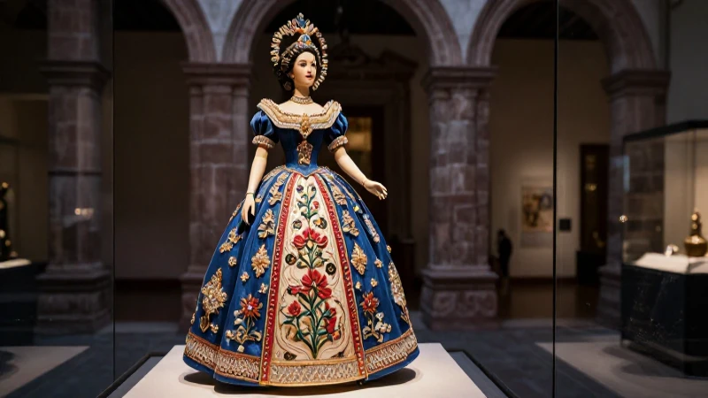 Estatua antigua de La Pascualita en exhibición