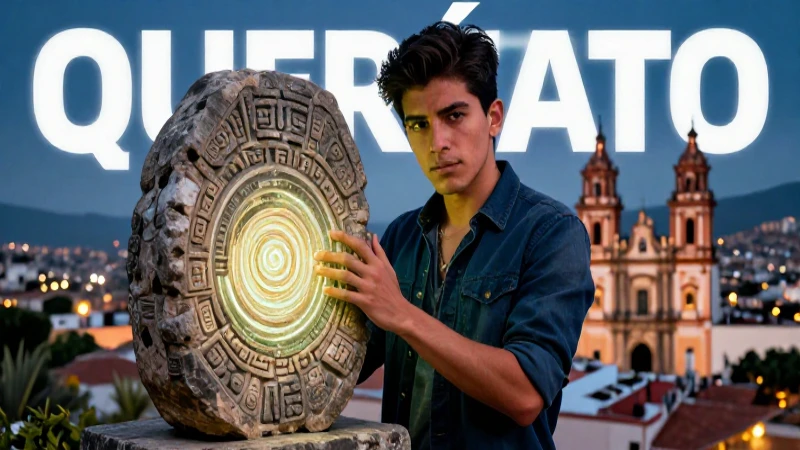Joven misterioso con piedra ancestral en Querétaro