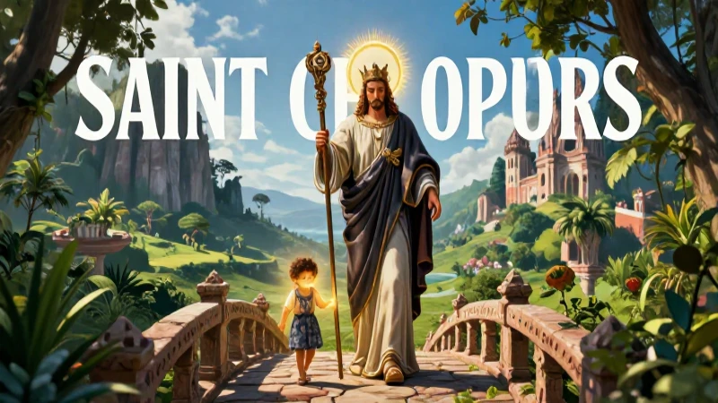 Santo Cristo cruza un paisaje místico en estilo épico