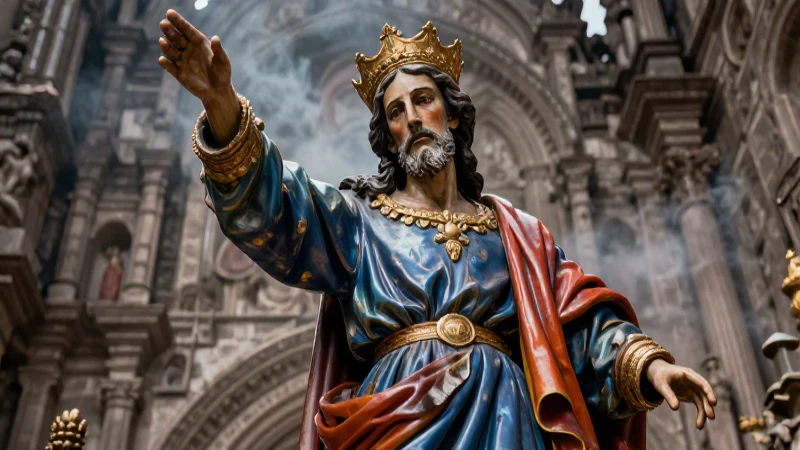 San Cristóbal en catedral: arte hiperrealista