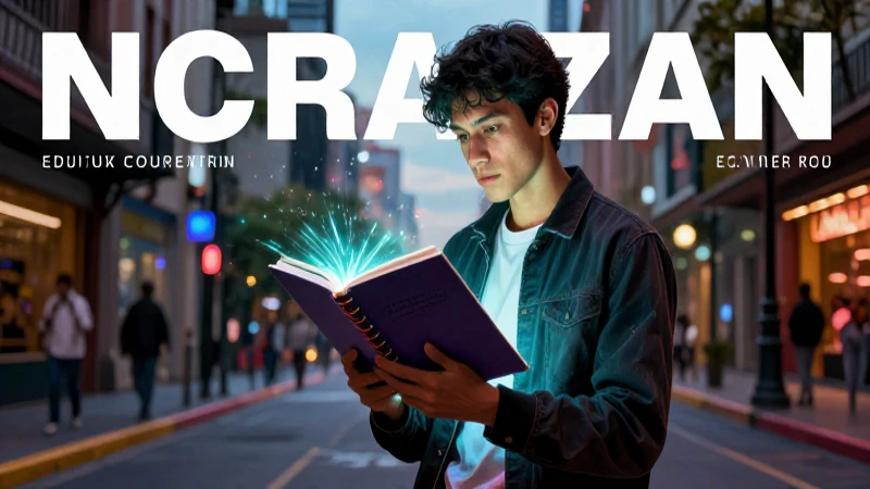 Joven con libreta misteriosa en vibrante ciudad de México