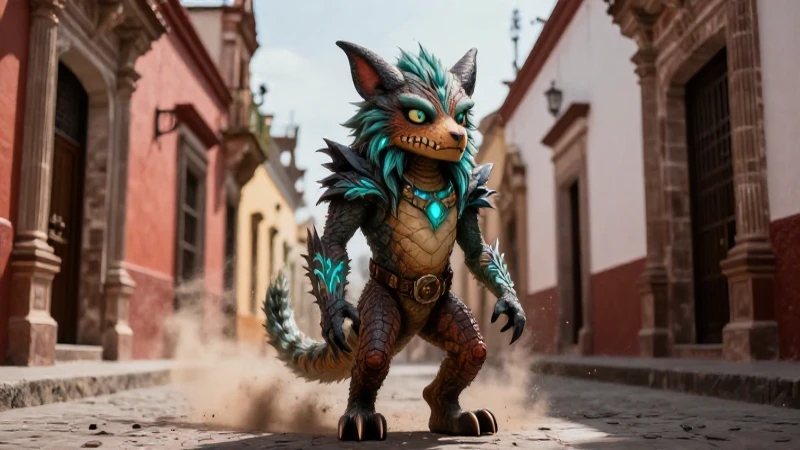 Alux misterioso en calle colonial de Zacatecas