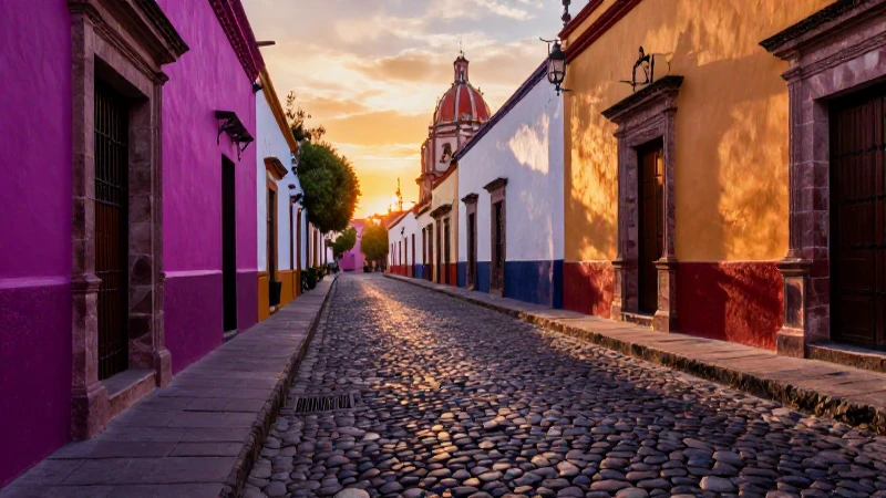 Calle colonial mexicana mágica y detallada