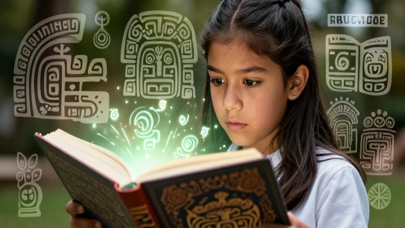 Cautívate con leyendas cortas en PDF: Conoce historias Conoce 3 Estudiante mexicano lee libro antiguo místico