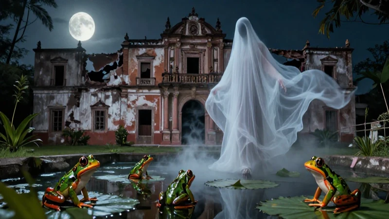 Fascinantes leyendas de Aguascalientes: misterio y tradición 4 Fantasma etéreo en mansión mexicana dramática