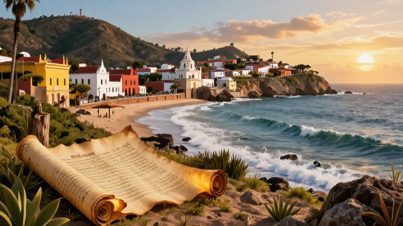 Baja estilizada con pergamino antiguo