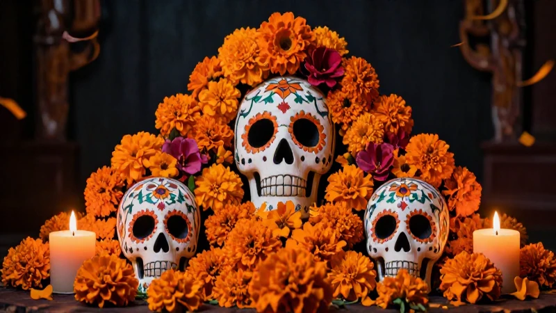 Conoce las Conoce leyendas del día de muertos: ¡Imperdibles! 4 Altar de Muertos detallado con luz y color