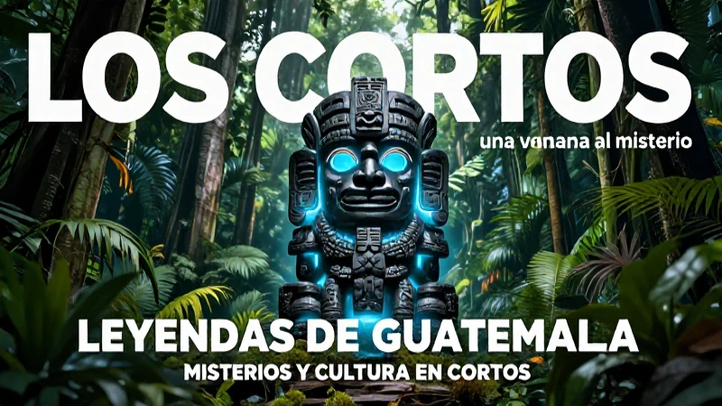 Ídolo Maya en densa selva de Guatemala