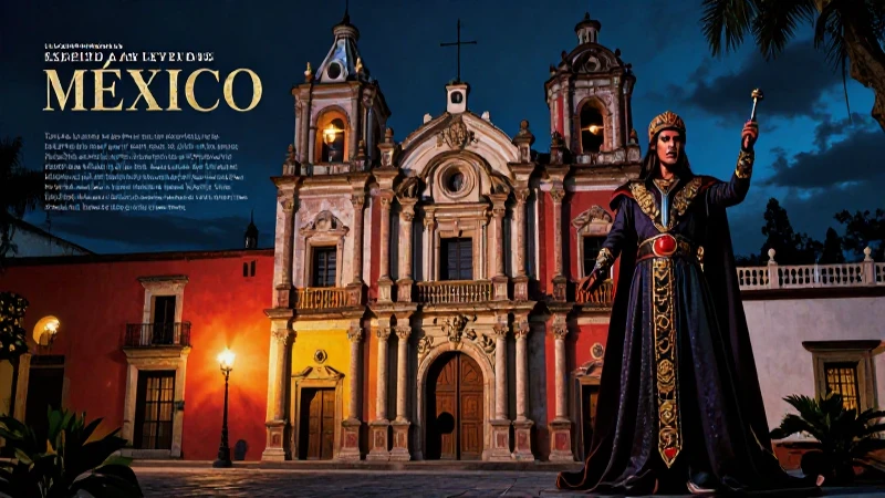 Arquitectura colonial mexicana dramática e ilustrada