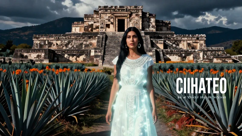 Espíritu de Cihuateteo en ruinas de Oaxaca