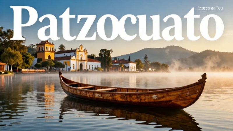 Canoa mexicana en Patzcuaro, amanecer vibrante y detallado