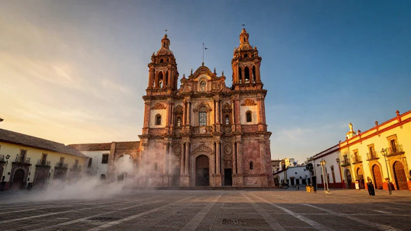 Templo barroco majestuoso bajo la luz dorada