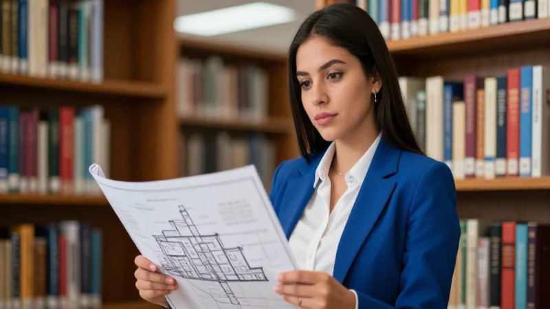 Joven estudiante mexicano en entorno académico profesional