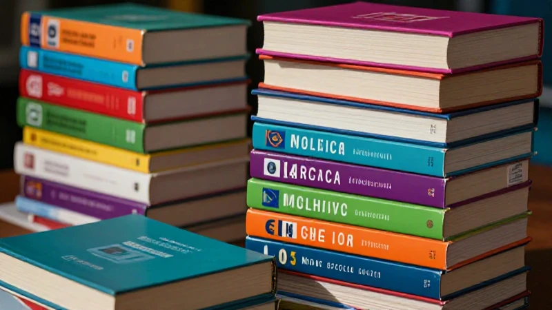 Libros coloridos modernos con estética académica vibrante