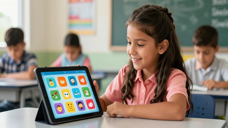 Descarga gratis el libro de inglés para 3º de primaria en PDF 4 Niño mexicano sonríendo aprende inglés en tablet