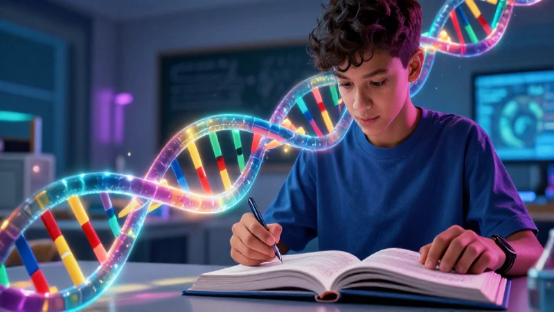 Estudiante estudia biología con estética académica premium