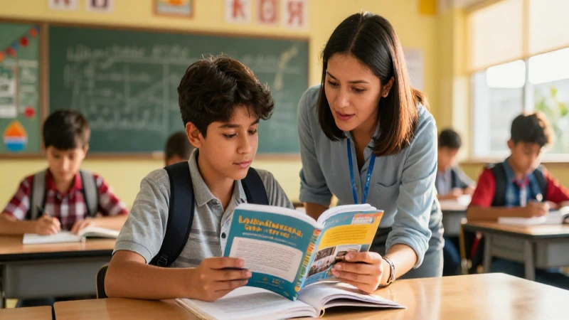 Domina las CCSS en 4to de secundaria con el mejor libro para potenciar tu aprendizaje 4 Estudiante y profesor en clase moderna e inspiradora