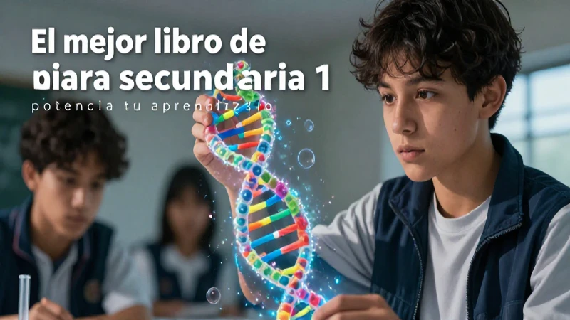Estudiante enfocado en hebra holográfica de ADN