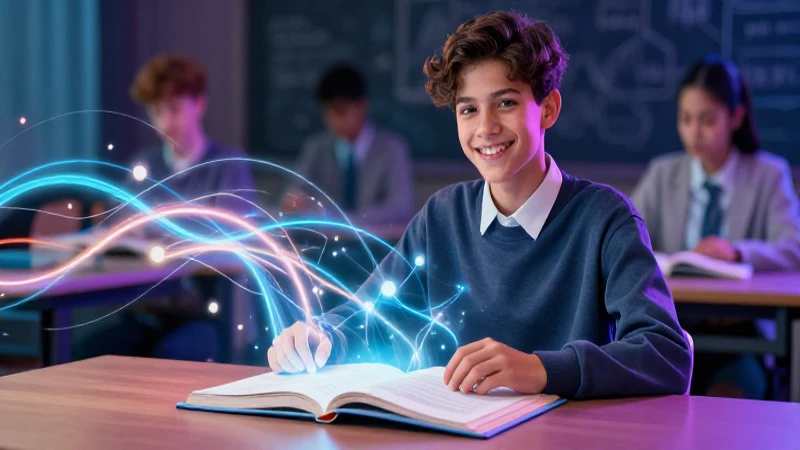 Joven carismático estudiando con confianza y modernidad