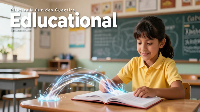 Estudiante entusiasta aprende con vibrante material educativo moderno