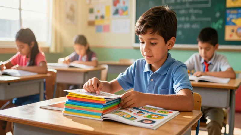Estudiante enfocado aprendiendo en aula vibrante