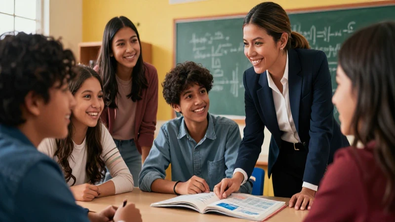 Colaboración educativa moderna y vibrante