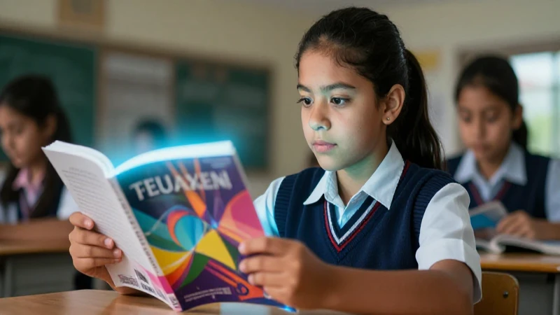 Aprende y triunfa con el Libro Corefo 4 Secundaria PDF 2023 4 Estudiante mexicano interactúa con libro brillante y moderno
