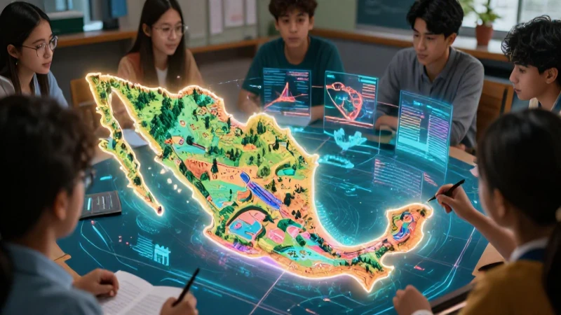 Atlas de Geografía Definitivo: Toda la Información que Necesitas 5 Atlas futurista mexicano con imágenes holográficas dinámicas