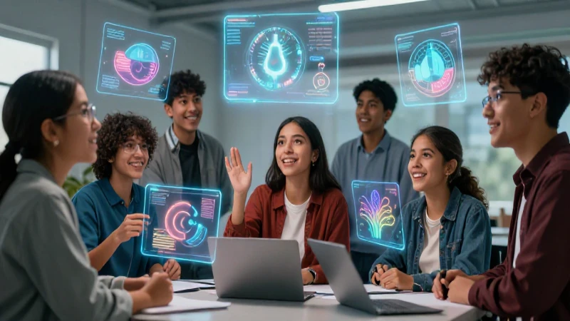 Aprende ciencias sociales para bachillerato: contenido actualizado y relevante 3 Jóvenes mexicanos estudian con hologramas