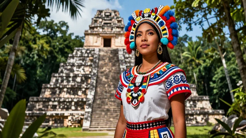 Fundación de Guatemala: Enalteciendo la Herencia Cultural 4 Mujer maya en majestuosas ruinas de Guatemala