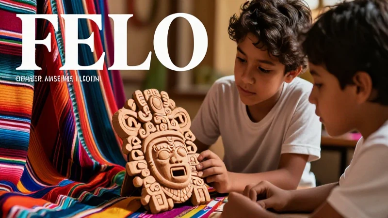 Fundación de Guatemala: Enalteciendo la Herencia Cultural 5 Joven explora artefactos mayas con vibrantes textiles guatemaltecos