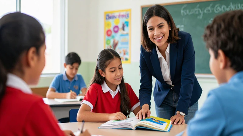 Estudiante y maestro aprendiendo español juntos