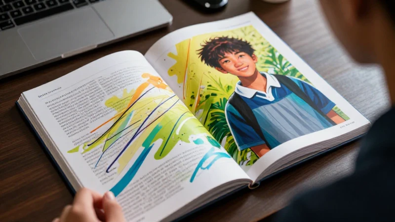 Estudiante motivado con cubierta de revista premium