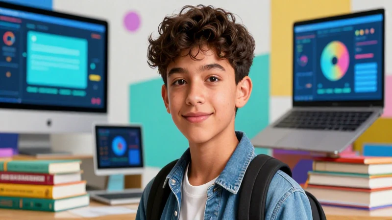 Retrato dinámico de estudiante mexicano moderno