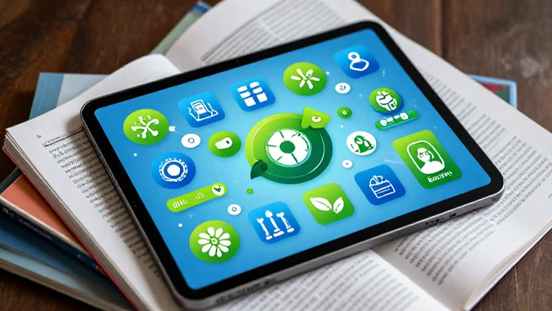 Tablet digital sobre libros educativos