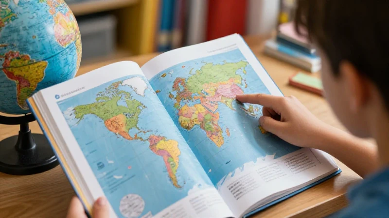 Respuestas al instante: Libro de geografía 1º secundaria contestado 3 Estudiantes señalando mapa en libro educativo