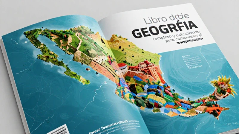 Atlas estilizado con geografía mexicana detallada y moderna