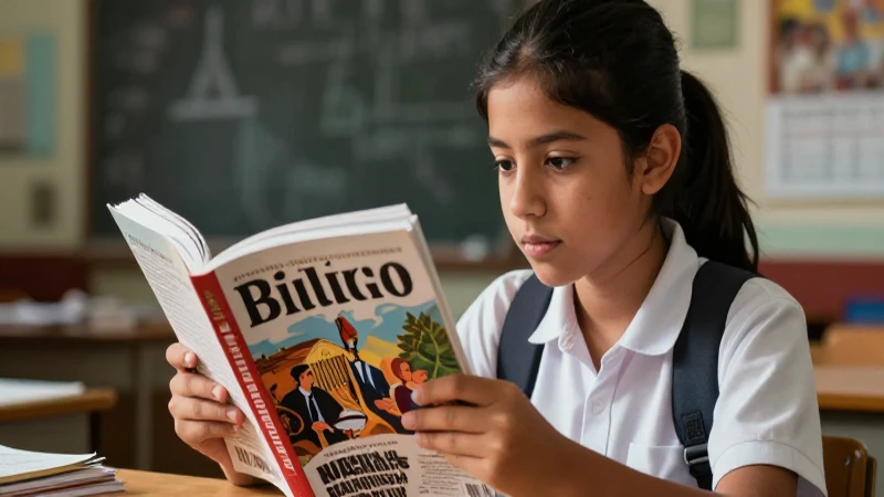 Joven mexicano estudioso con estética de revista