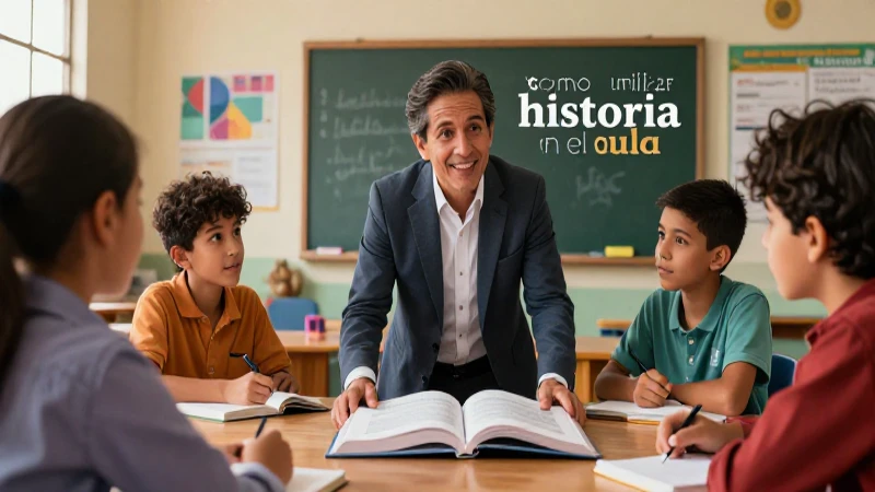 Aprende historia de manera completa y práctica con nuestro libro para telesecundaria 5 Profesor enseñando historia con libro educativo en aula