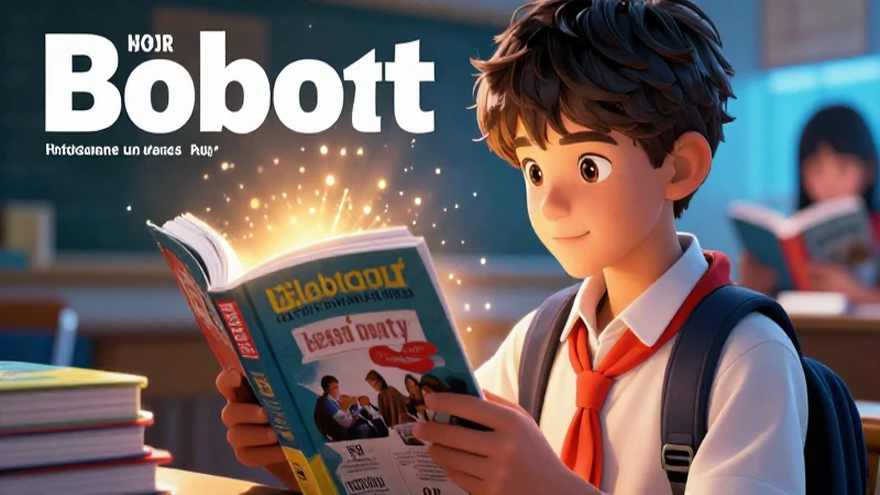 Ilustración vibrante de un estudiante académico