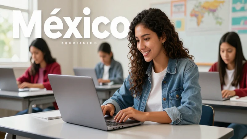 ¡Éxito académico con el libro de informática 2 para secundaria! 4 Estudiante mexicano en moderno aula vibrante