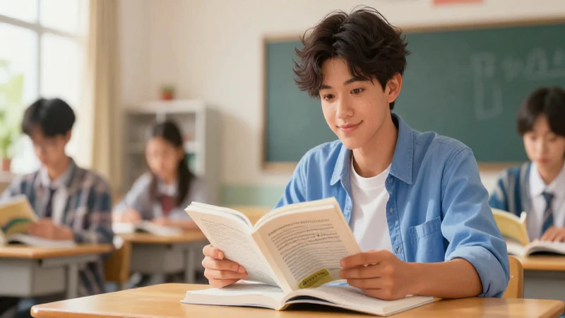 Estudiante moderno estudiando con luz cinematográfica